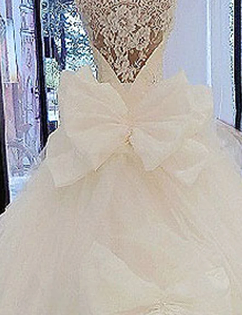 Свадебное платье 2017 Свадебные Длинные с высокой горловиной из бисера Белый Кот