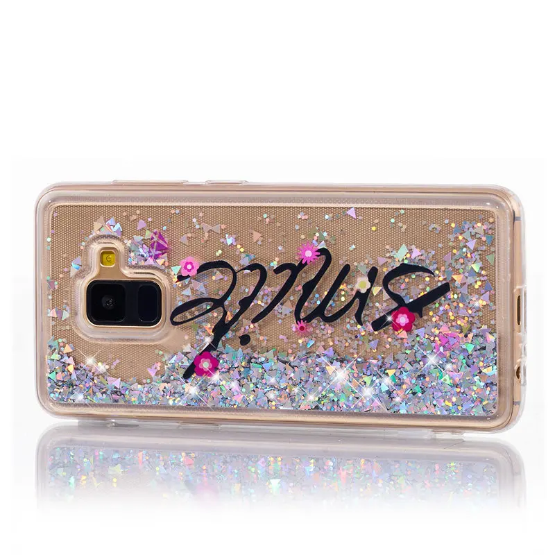 J&ampR Case For Samsung A8 Plus 2018 Soft Glitter Dynamic Liquid Quicksand Silicone TPU Galaxy S9 Cover |