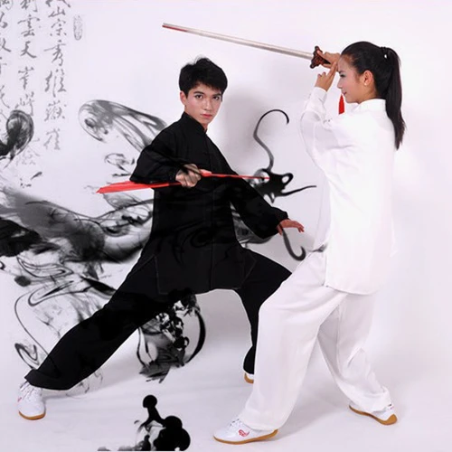 

Hot Mens And Womens Martial Arts Uniform Kung Fu Tai Chi Suits morning exercise Wear Size S-2XL