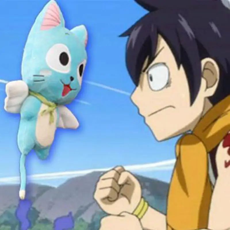 30 58 см с рисунком из аниме Fairy Tail Happy плюшевая игрушка Kawaii счастливые синий кошка