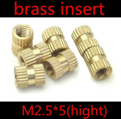 

200Pcs/Lot M2.5*5 M2.5 x 5 Brass Insert Nut,Thumb Brass Knurled Round Nut Injection Moulding OD=3.5mm