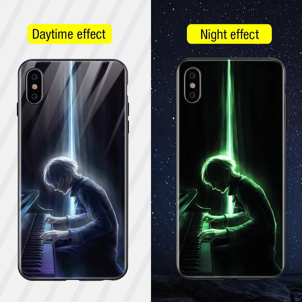 Style3 TOMKAS светящийся стеклянный чехол с животными для iPhone X XS MAX XS роскошный силиконовый чехол для телефона для iPhone 7 8 Plus Чехлы для iPhone 6 S 6 S - Цвет: Style3