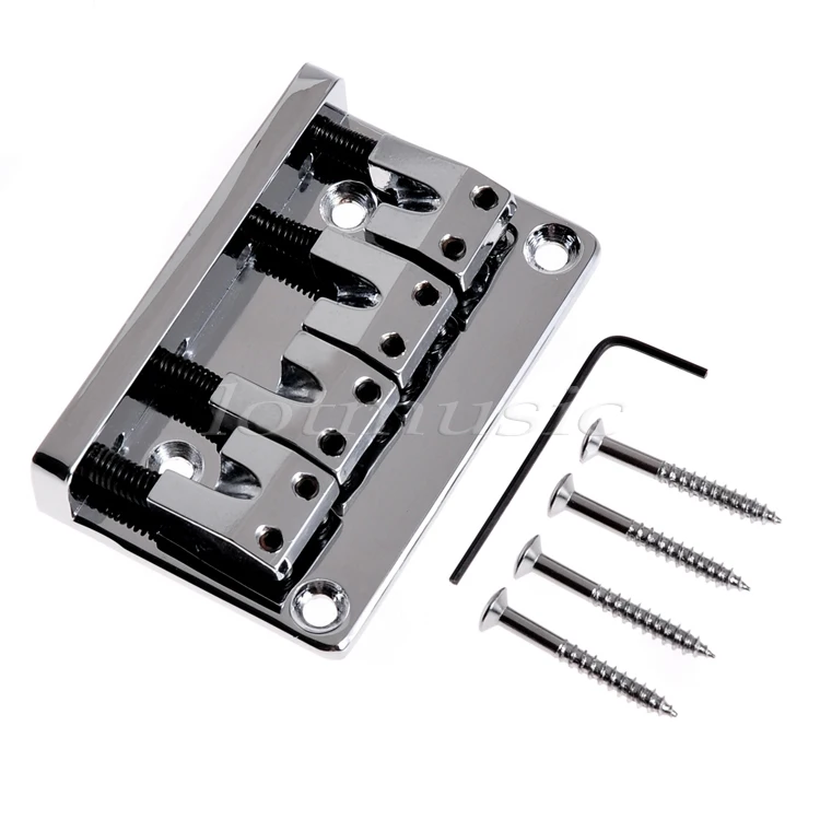 

Bass Bridge for Electric Bass Guitar Parts Accessories L Shape Gold Black Chrome 4 String