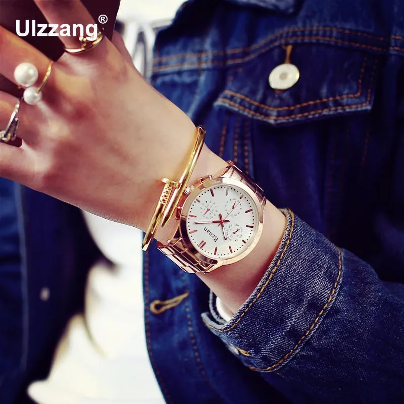 2017 Роскошные Женева Марка Модные Классические Золото Повседневная часы женщины