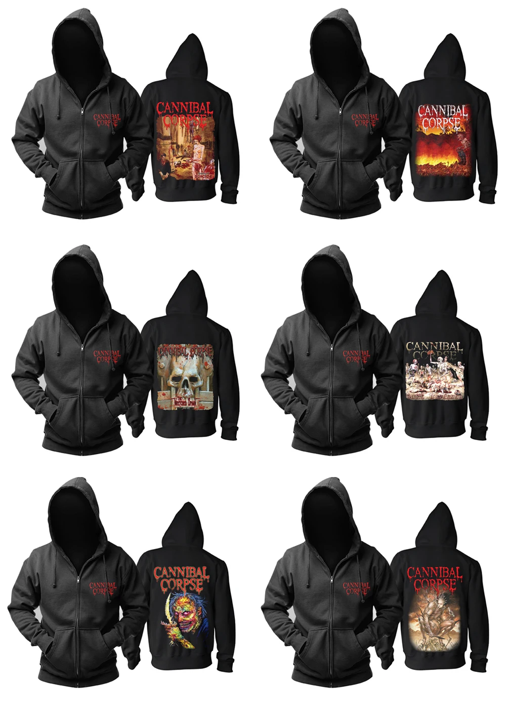 Кровопрочные тяжелые металлические Cannibal Corpse мужские устройства для удаления мозгов, металлическая толстовка с капюшоном азиатского размера
