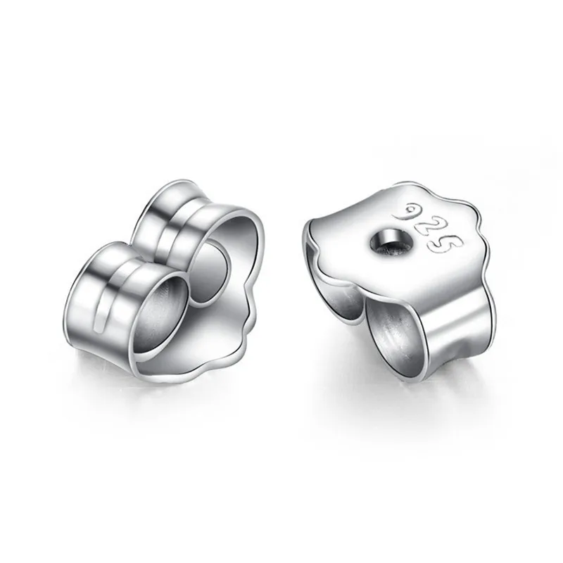 Бесплатные комплектующие для ювелирных изделий 20 штук на оптовую покупку: пары серебряных штифтов для ушей 925 пробы со стопперами для сережек Handmade FY-01+02.