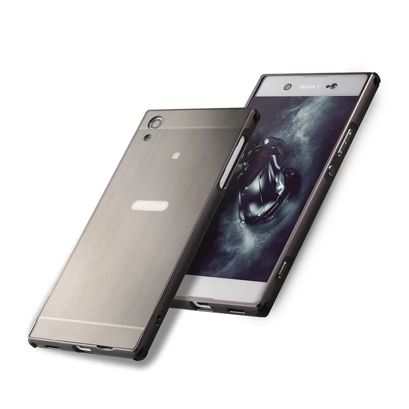 For Sony XA1 Plus G3412 Case Plating Metal Frame Cover with Brushed Back Hard for Xperia G3416 G3421 |