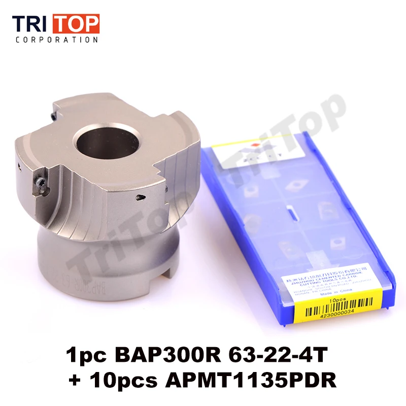 Фрезерный инструмент BAP JAP 300R 63 22 4T с 10 шт. карбидных фрезерных вставок APMT1135PDR