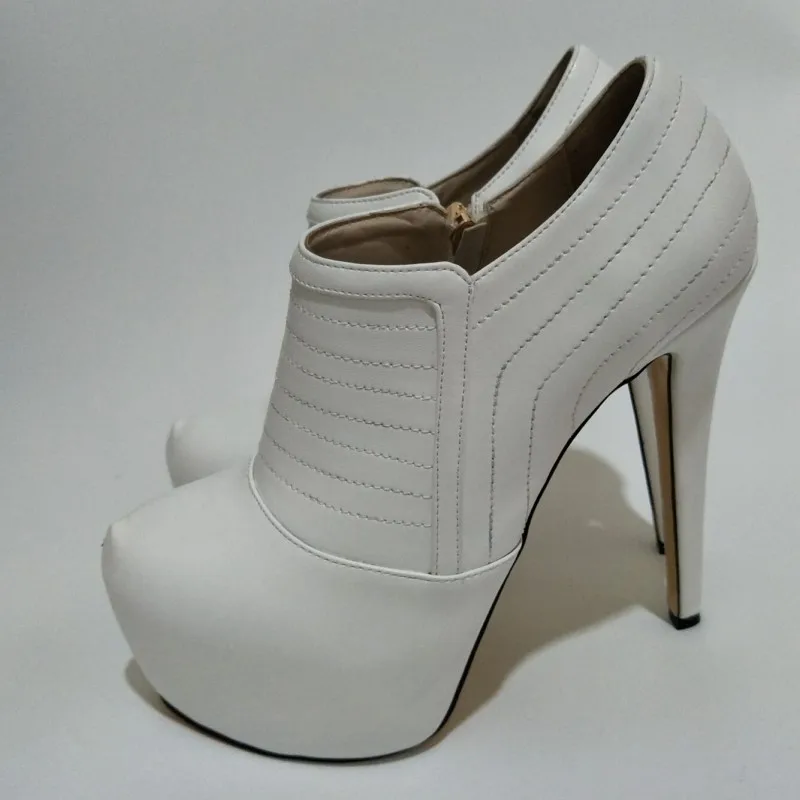 Обувь SHOFOO модные красивые женские туфли белые ПУ на молнии высокий каблук около 14