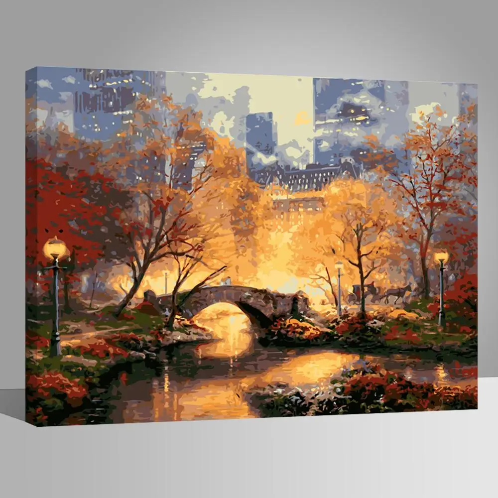 Набор для рисования по номерам яркая и красивая Осенняя сцена сделай сам