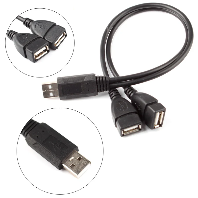 Двойной Разветвитель USB 2 0 A с разъемом Папа и Мама Удлинительный концентратор