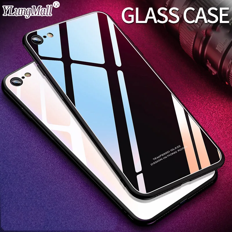 Tempered Glass Cover for iPhone X 7 8 6 6s Plus 8Plus Case Soft Frame Coque Xs Max Xr 5S 5 SE Phone Fundas |