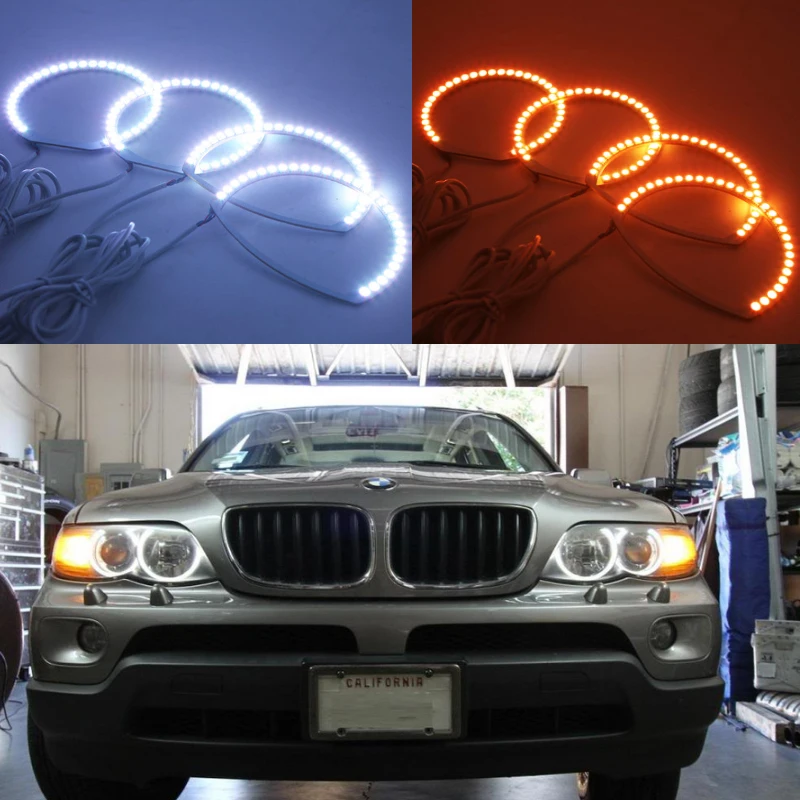 Super bright 7 color RGB LED Angel Eyes Kit with a remote control For BMW E53 X5 1999 2000 2001 2002 2003 2004 | Автомобили и