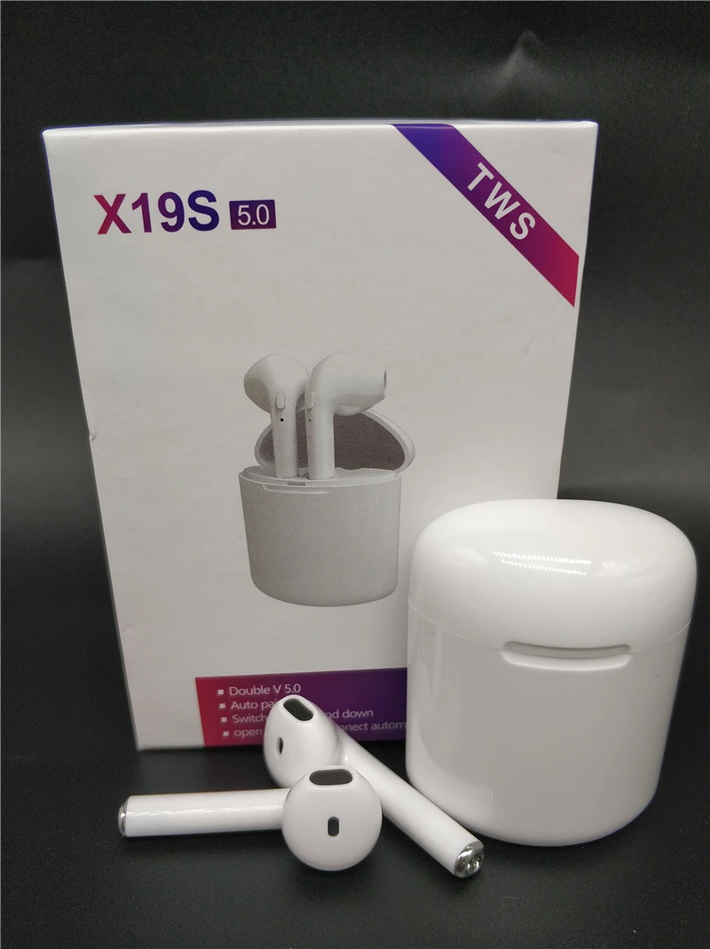 X19s twswiless наушники Bluetooth 5 0 гарнитуры I7s с зарядным устройством для IPhone X samsung Xiaomi