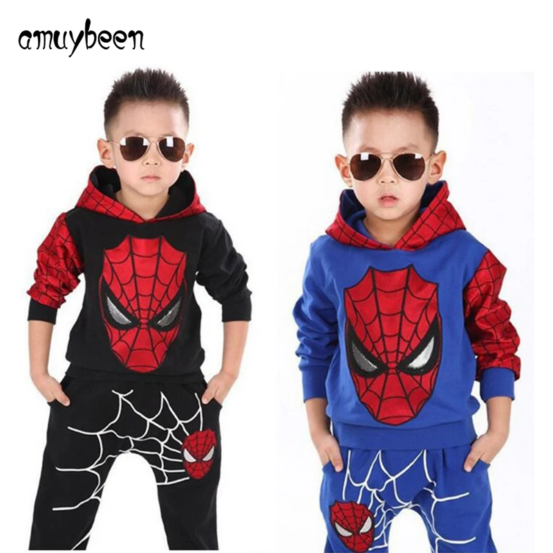 Boys sets children clothes spiderman Cotton Baby Suits Fashion boys clothing Children Long Sleeve Kids Sports Clothes Set |