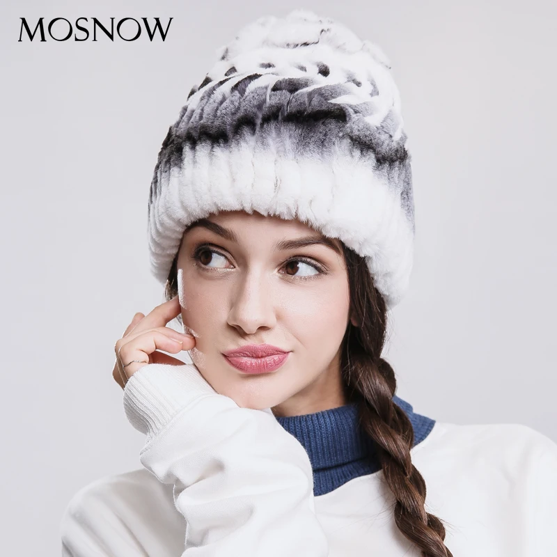 Настоящий мех кролика, зимние шапки для женщин, цветок, верх, стрела, теплые,, модные, новые, женские шапки Skullies Beanies# PCM719