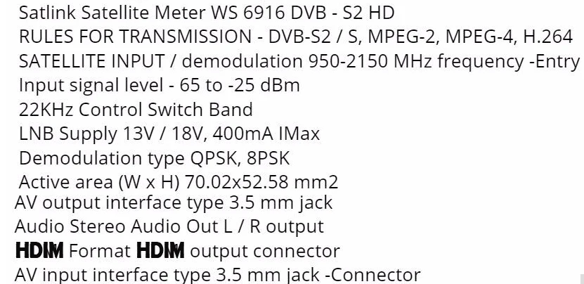 Satfinder dvb s2 Satlink WS-6916 DVB-S2 спутниковый искатель спутниковый Finder метр MPEG-2/MPEG-4 Satlink WS 6916
