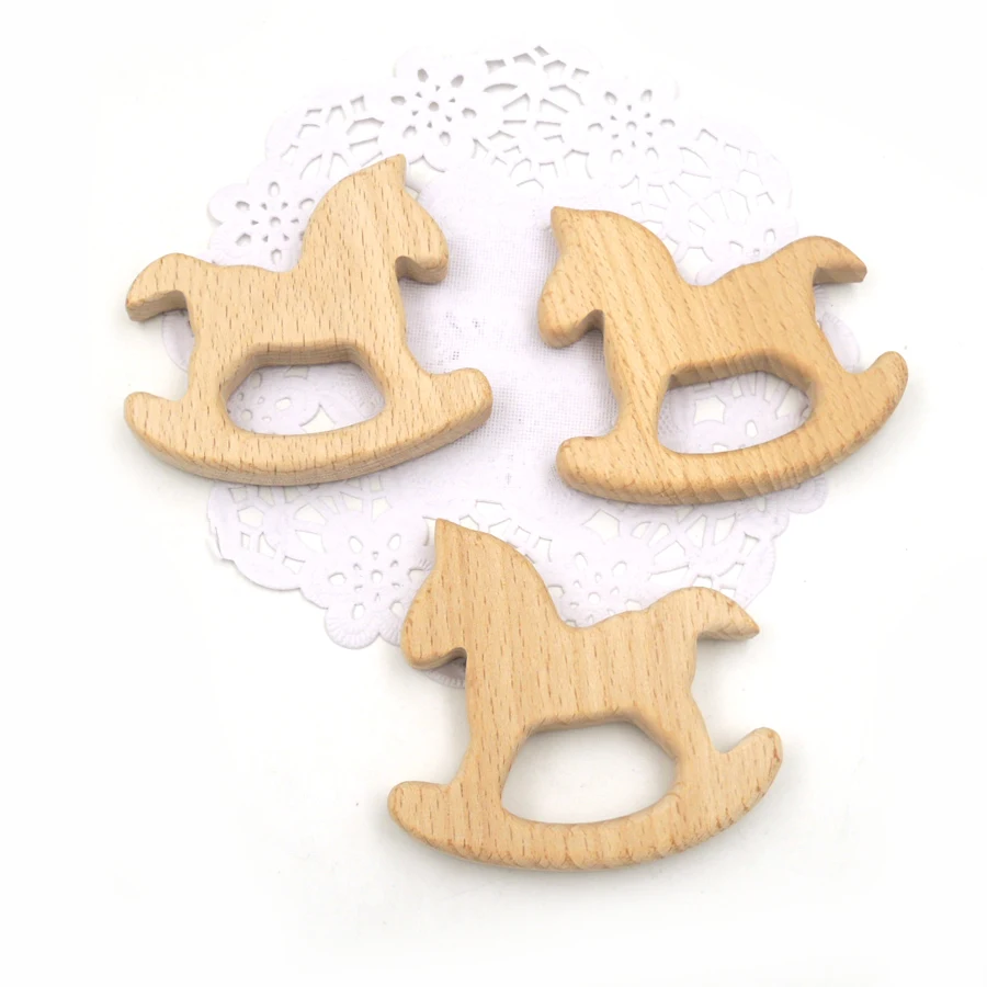 20 шт. деревянные Прорезыватели для зубов в форме лошади|ring teether|wooden ring teetherteether |