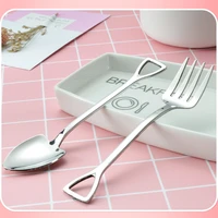 300pcslot stainless steel spoons fork spade shovel tableware home gift lovely spoons long handle flatware tableware gift