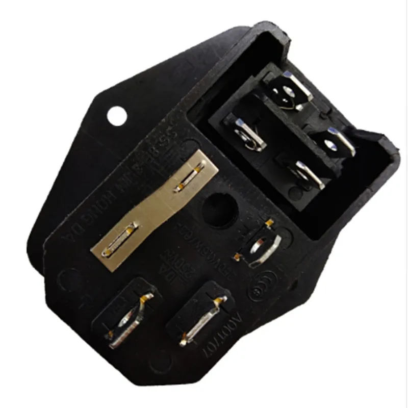 10pcs/lot Electrical Socket 3Pin IEC320 C14 Inlet Module Plug Fuse Switch Power 10A 250V Industrial with 4pin switch | Электроника