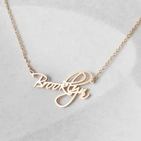 fashion customized cursive name necklaces for women men charm nameplate choker necklaces stainless steel jewelry christmas gifts