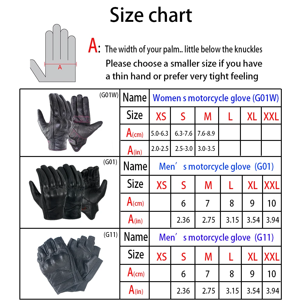 Motorcycle Gloves Leather Touch Screen 