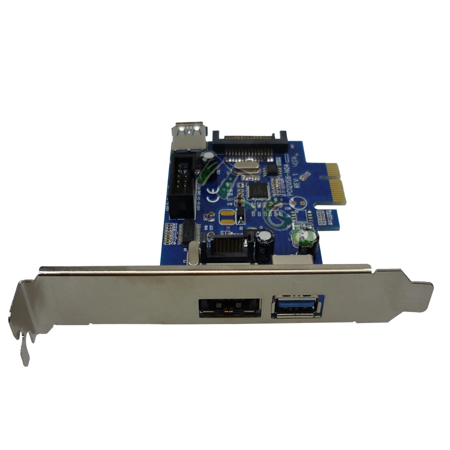ARUENTEX 2x USB3.0 Мощность eSATA PCIe карты 9pin USB PCI e адаптер конвертер с SATA разъем PCIN0304|card