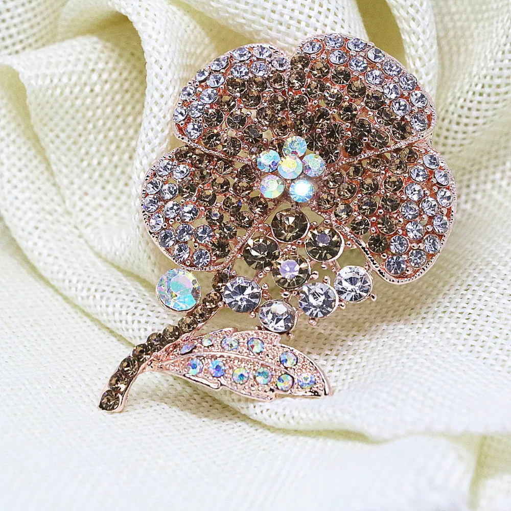 Высококачественные броши в виде подсолнуха розового и золотого цвета