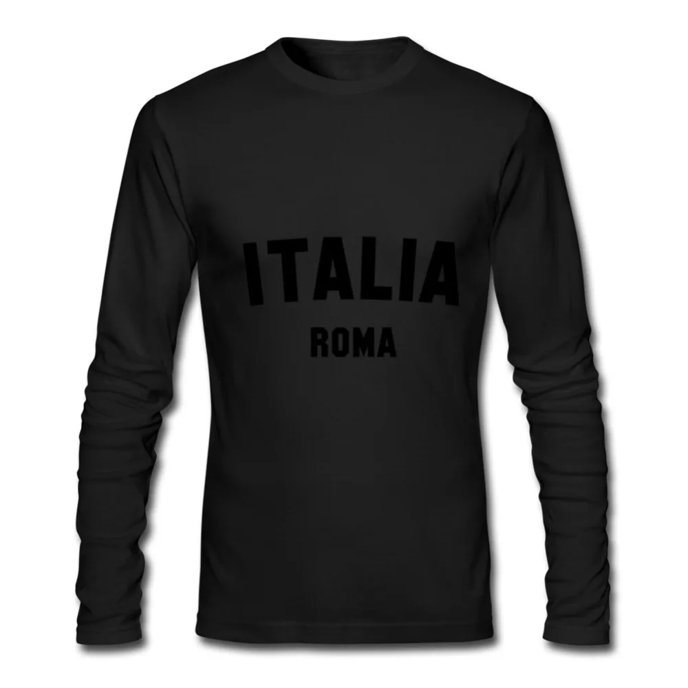 Футболки мужские ITALIA ROMA Новое поступление осенне-зимняя одежда роскошное платье с длинным рукавом мужская футболка vespa Барселона футбольная Футболка
