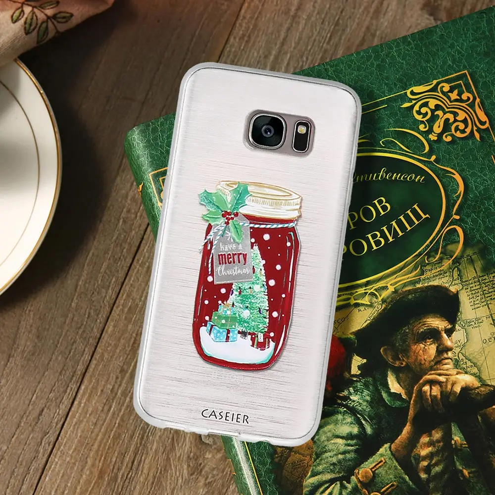 CASEIER Рождественский чехол для Samsung Galaxy S9 S8 Plus Note 9 8 S7 S6 Edge Новогодняя мягкая задняя