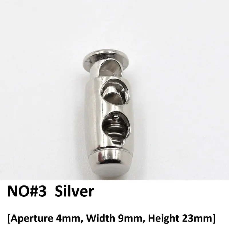 NO.3-Silver 6 шт./пакет металла пробкой пружина тумблер застежка пружинная Пробка шарик шнур замок заканчивается единый круглый тумблер клип фиксаторы уход за кожей лица маска Костюмы аксессуар - Цвет: NO.3-Silver