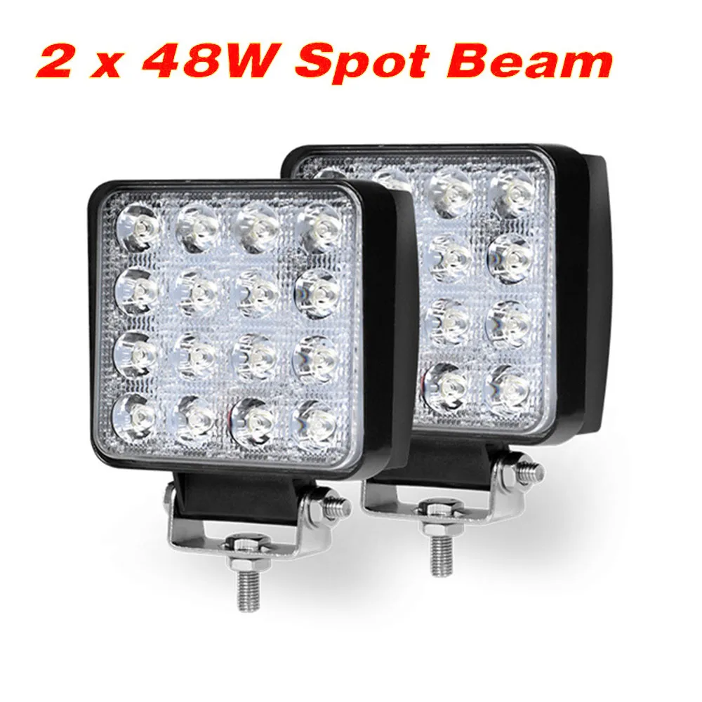 2x48w spot 4 ''6'' 18 Вт 27 Вт 42 Вт 48 Вт Offroad тонкий светодиодный рабочий светильник 12 в Led дальнего света Лампа 4х4 светодиодным фара трактора Точечный светильник для лодки автомобиль внедорожник atv - Цвет: 2x48w spot