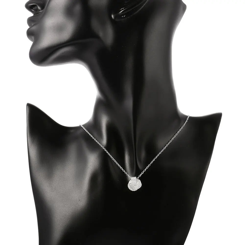 

Fashion Elegant Ladies Necklace for WomenTennis Ball Pendant 18inch Long Necklace Chain Silver Plated Jewelry Loving Best Gift