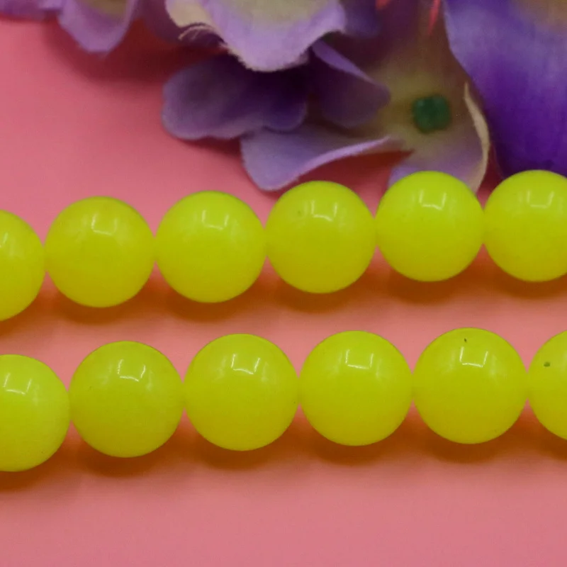 Оптовая продажа 12 мм круглые свободные бусины свежий лимонно-желтый камень