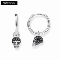 hinged hoop earrings creole harp skull paveeurope style fashion jewelry for women2019 vintage gift in 925 sterling silver