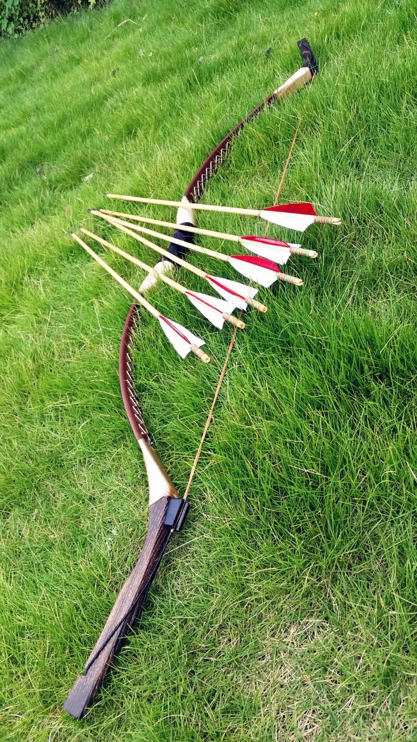 Популярный комплект с длинным бантом! Традиционный длинный лук для стрельбы из