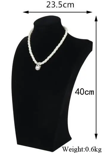 Height 40cm Высокое качество Роскошный бархат черный цвет ювелирные изделия ожерелье Подвески с держателем дисплей колье Стенд Показать цена 5 вариантов - Цвет: Height 40cm