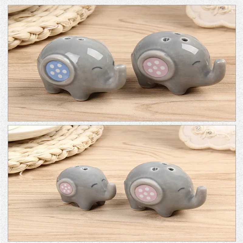 

100pcs= 50sets Baby shower favor 'Mommy and Me - Little Peanut Elephant ceramic Salt and Pepper Shaker Wedding Favors and Gifts