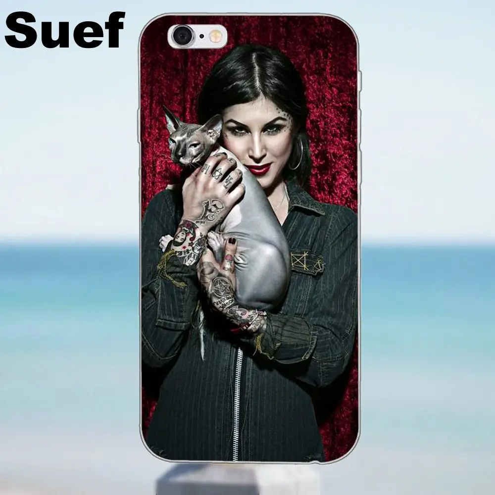 Suef Kat Von D Cat для iPhone X 4 4S 5 5S 5C SE 6 6S 7 8 Plus Samsung Galaxy J1 J3 J5 J7 A3 A5 2016 2017 мягкий модный чехол|for