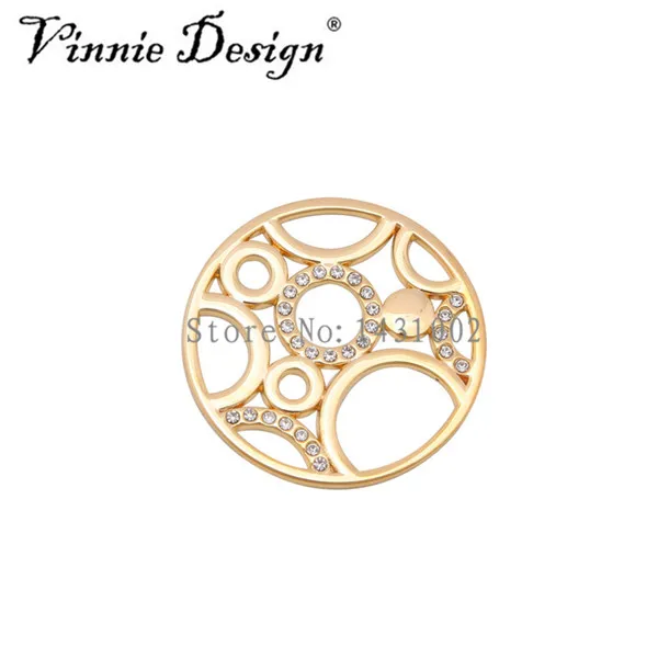 Винни Дизайн ювелирные изделия 25 мм небольшой кристалл Круглый Монета диск