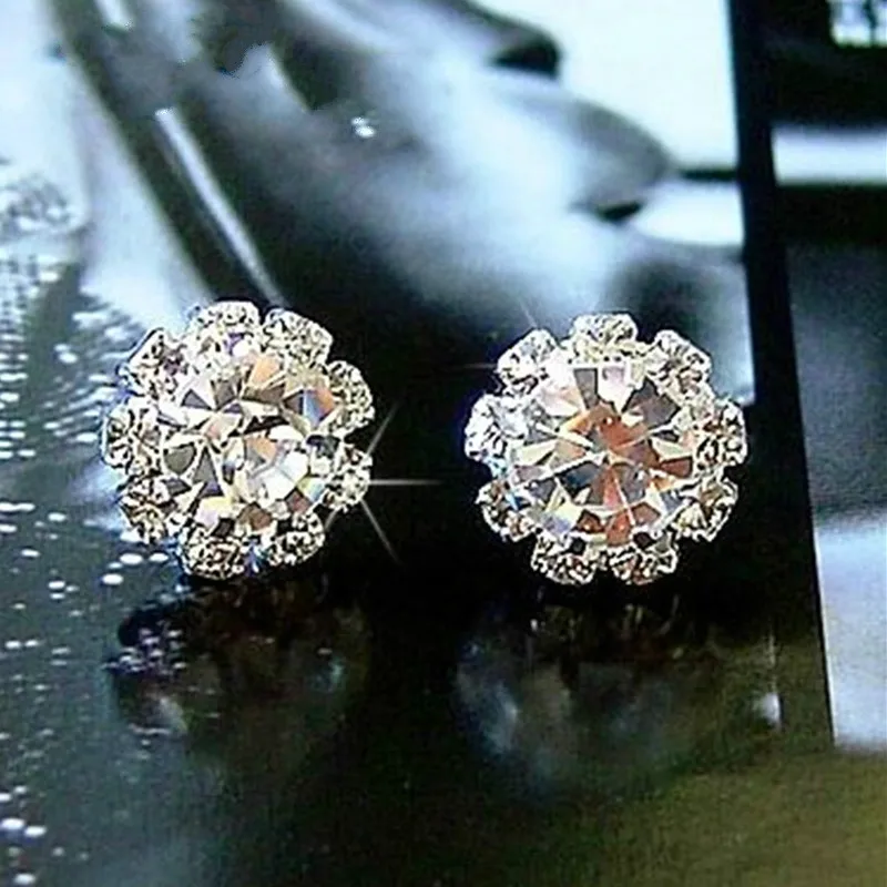 Новинка модные блестящие серьги имитация подсолнуха из циркония доступные