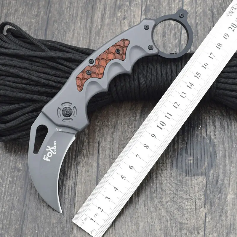 Коготь Karambit Нож Выживания ЛИСА Складной 5CR15MOV Стальное Лезвие Ножи Охота