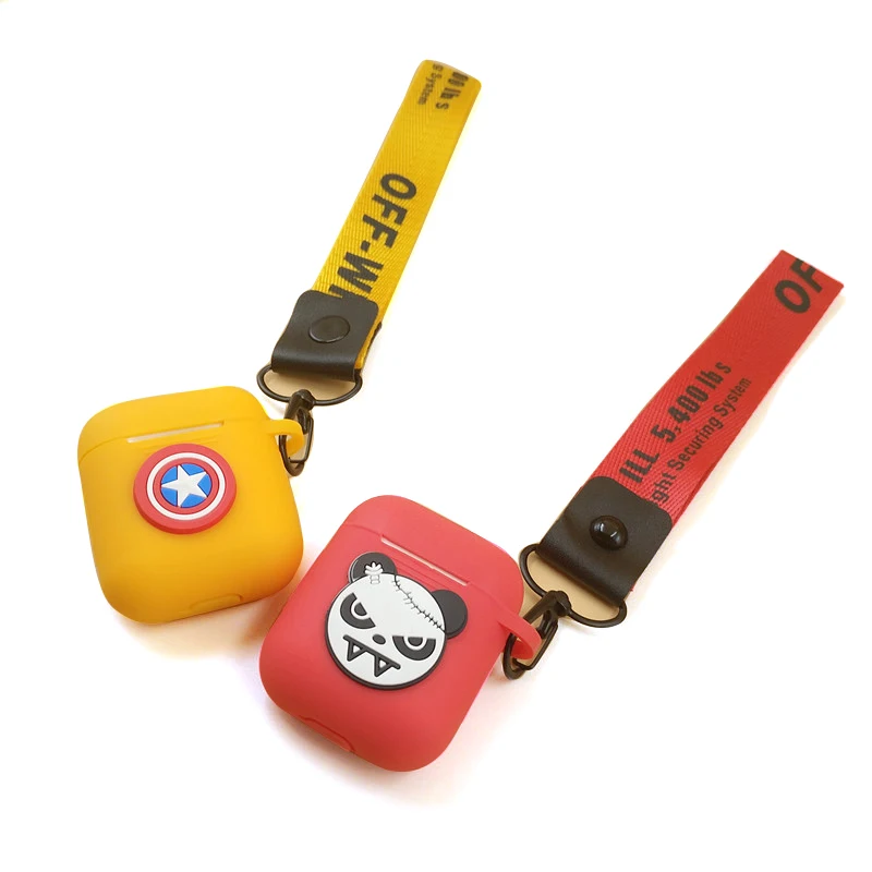 RBAYSALE Cute Bluetooth Wireless Earphone Case For AirPods Cover Silicone with Strap Headphone Protective | Электроника