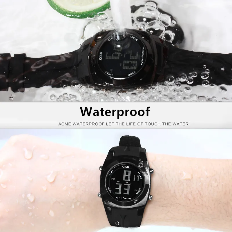Бренд OTS креативный большой номер стиль Мужские Relojes Спорт Водонепроницаемый AlarmLED цифровые модные часы Relogio Masculino
