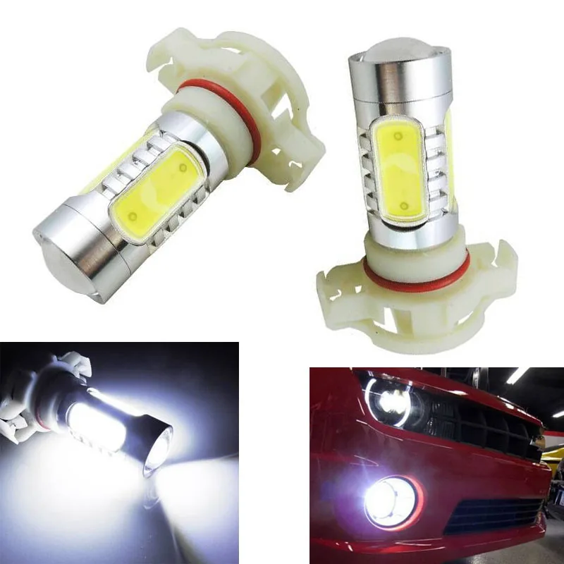 

2pcs White H16 5202 COB LED Projector Bulbs For Fog Lamp DRL Daytime Lights HID