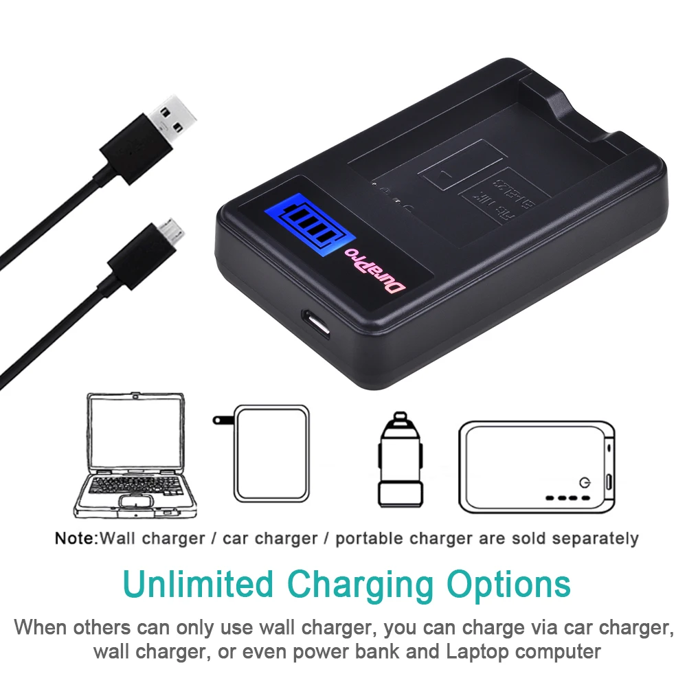 Литий ионный аккумулятор DuraPro с ЖК дисплеем и зарядным устройством USB для Nikon COOLPIX