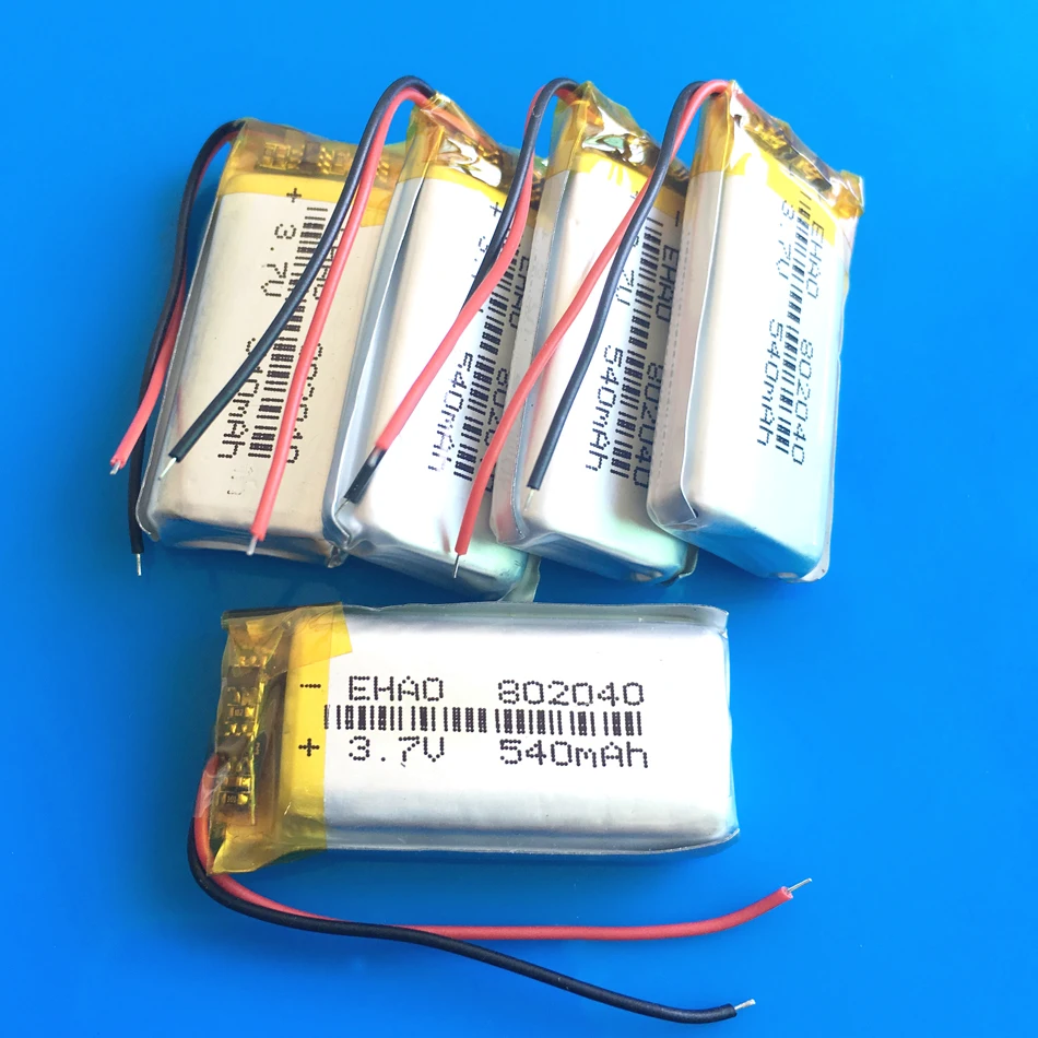 Лот 5 шт 802040 3 7 V 540mAh полимерный литий ионный аккумулятор Подгонянный CE FCC ROHS MSDS сертификация качества|rechargeable