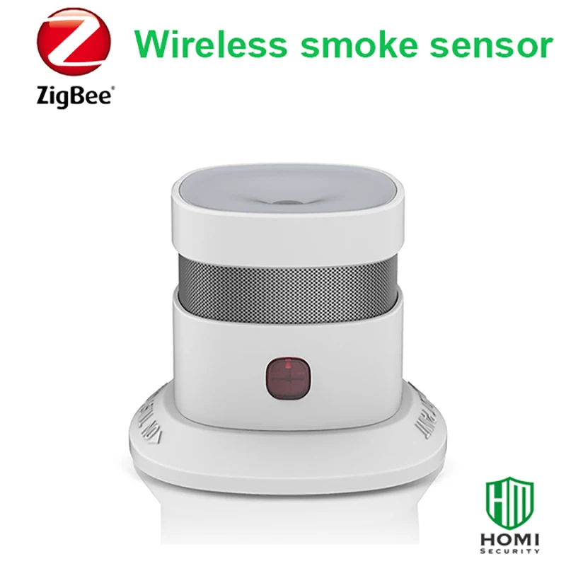 Датчик дыма Zigbee 85dB сирена 5 лет Батарея пожарная сигнализация Сенсор Рабочая ICS-2000