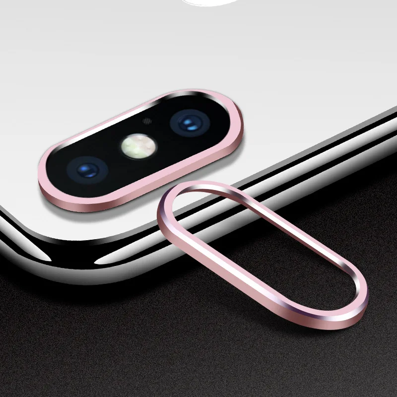 Metal Camera Lens Protective Ring+ Lens Protector 6D Transparent Tempered Glass Film For iPhone 6 6s Plus 7 8 Plus X XR XS Max