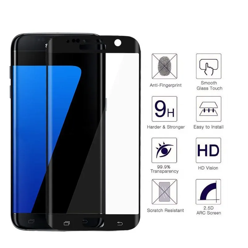 Защитное стекло закаленное 3D для Samsung Galaxy S7 edge/S7 S/7 edge/SM G930F/SM G935F|Защитные стёкла и